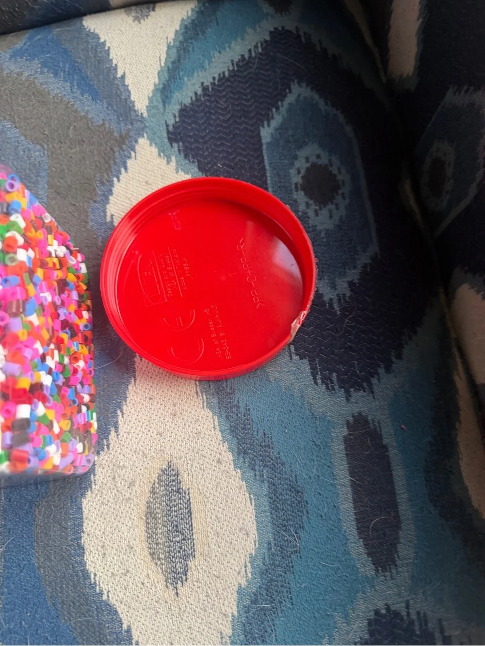 IKEA PYSSLA Beads Jar with Red Lid - Multicolor Beads